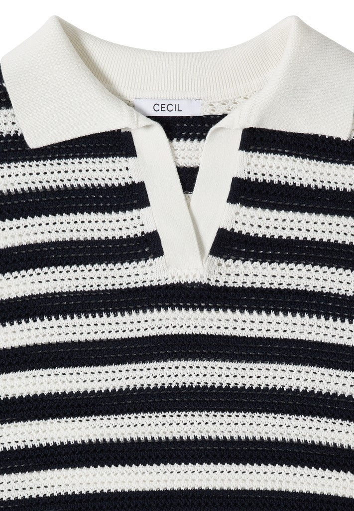 TOS_Mesh Stripe Polo