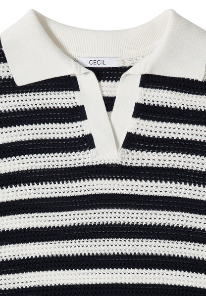 TOS_Mesh Stripe Polo