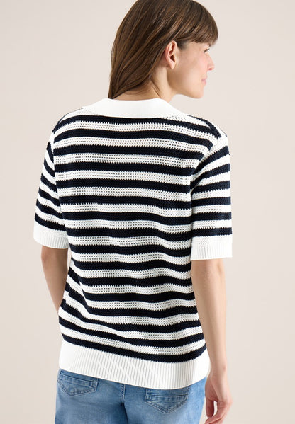 TOS_Mesh Stripe Polo