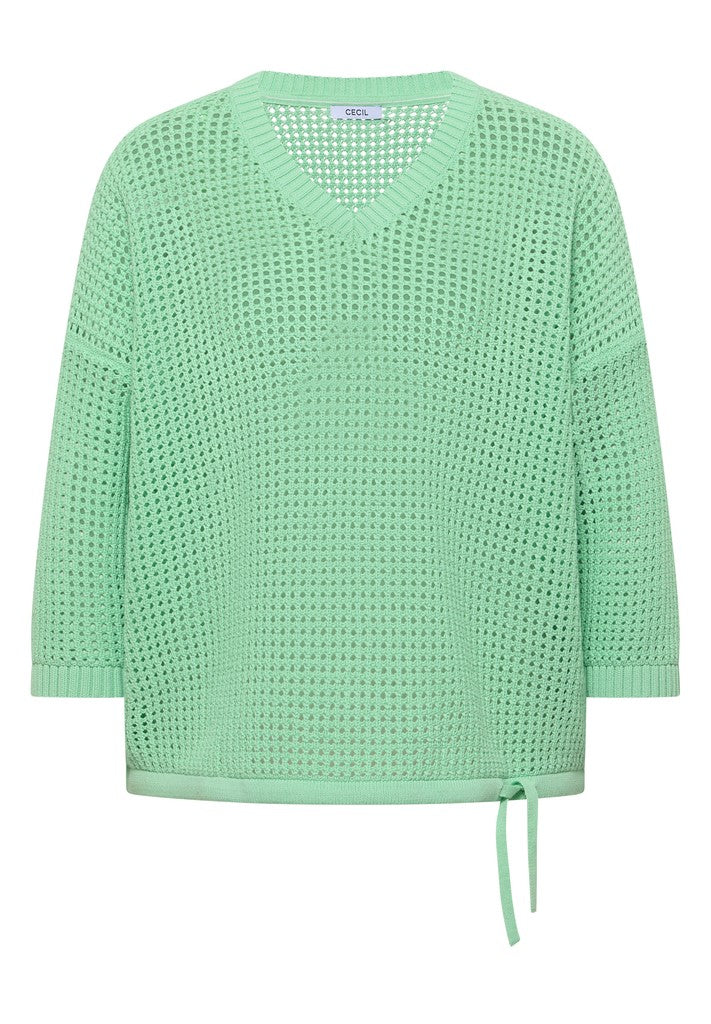 TOS_Crochet V-neck