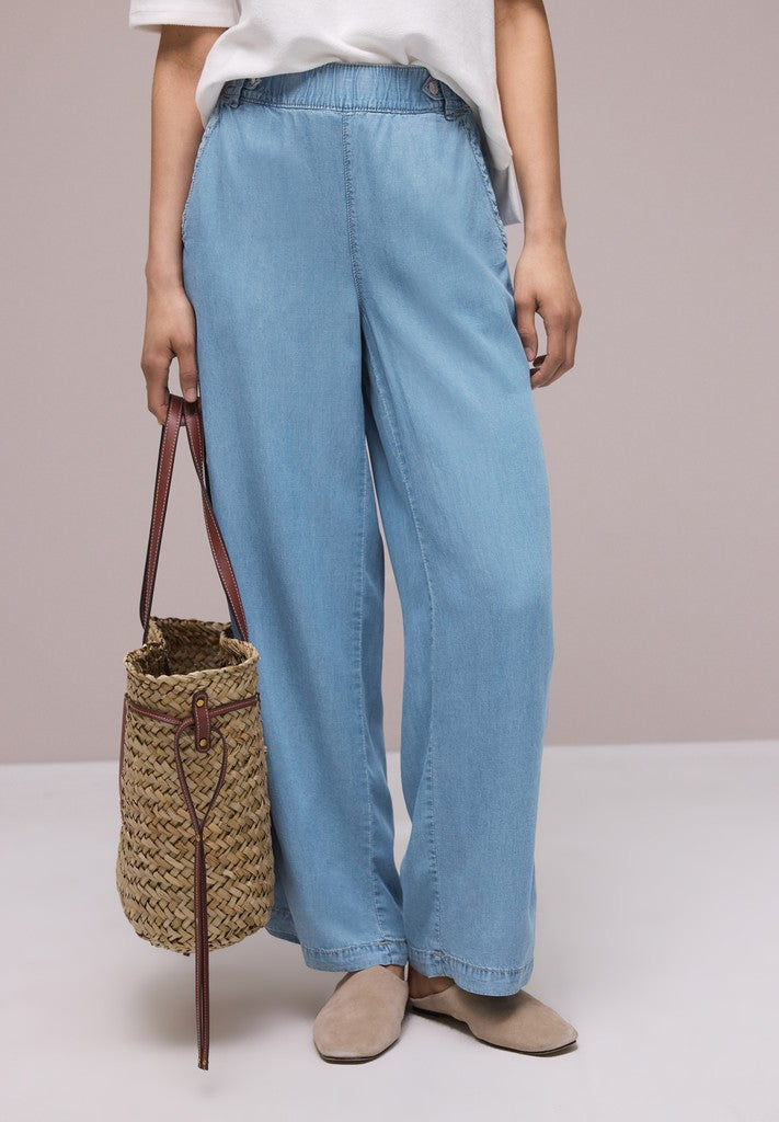 Washed Wide Leg HW Flap Detail