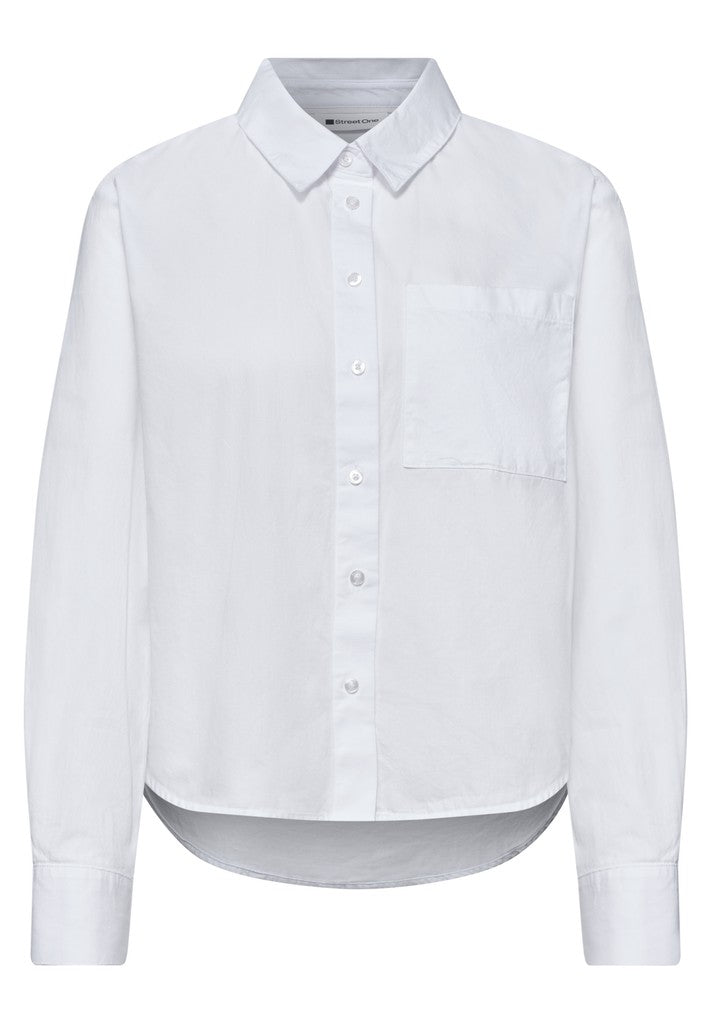 QR Cotton shirtcollar blouse w