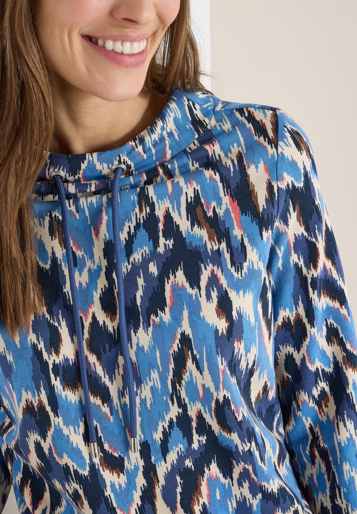 TOS Multi AOP Funnel Neck