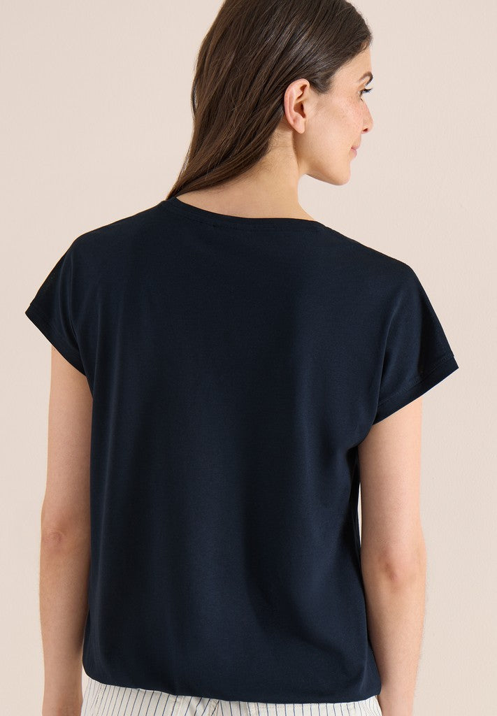 NOS Solid Lace Shoulder T-Shir