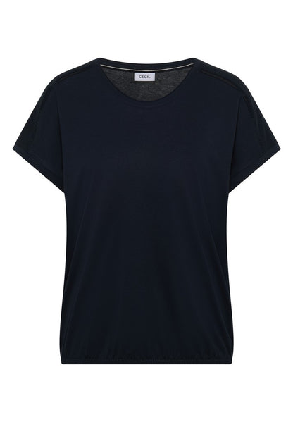 NOS Solid Lace Shoulder T-Shir