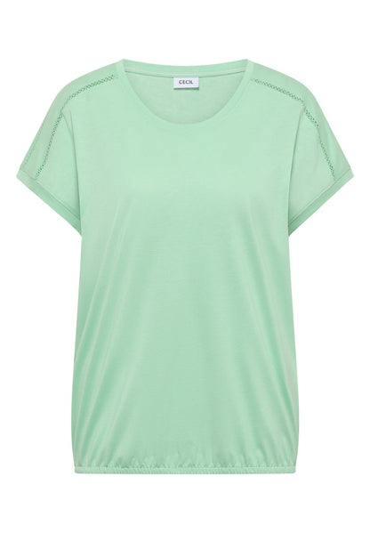 NOS Solid Lace Shoulder T-Shir