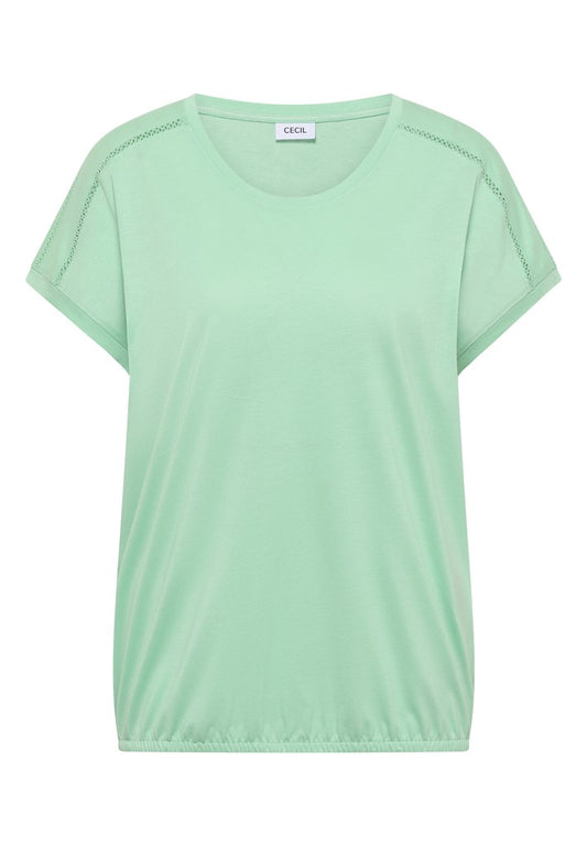 NOS Solid Lace Shoulder T-Shir