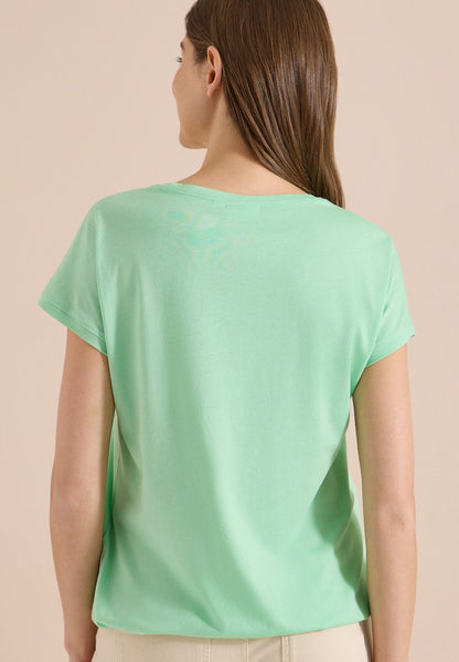 NOS Solid Lace Shoulder T-Shir