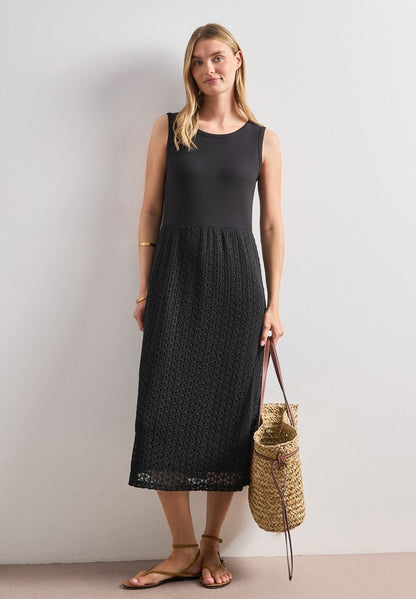 Mat Mix Lace Dress_solid