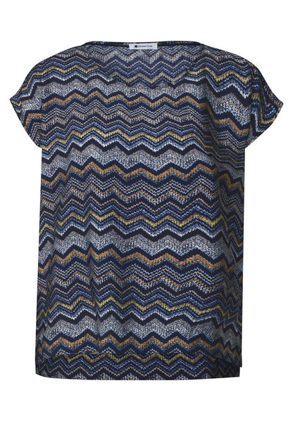 EOS_AOP Round Neck Top w. drop