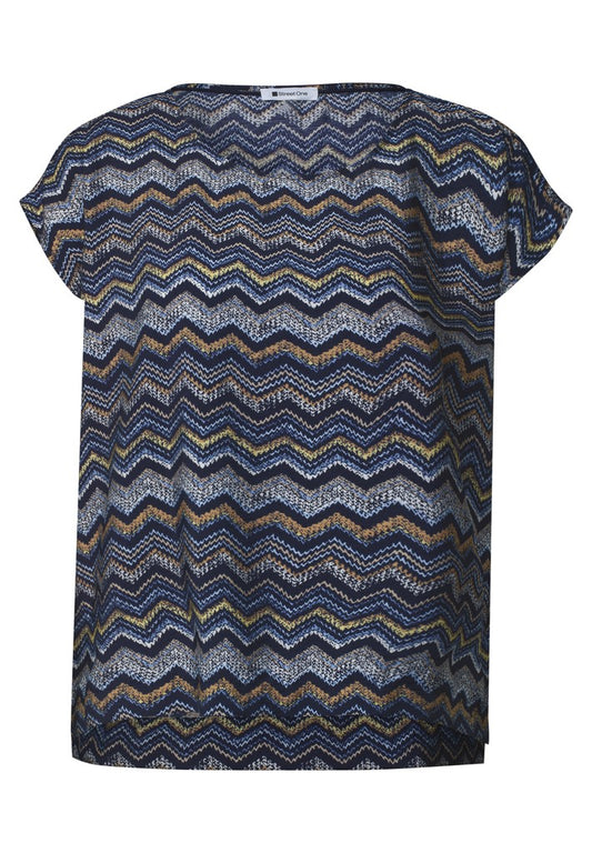 EOS_AOP Round Neck Top w. drop