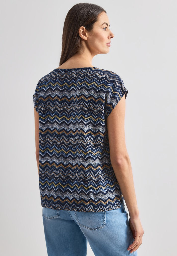 EOS_AOP Round Neck Top w. drop
