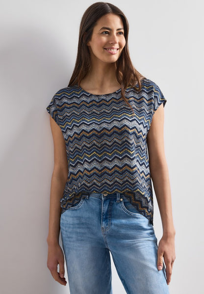 EOS_AOP Round Neck Top w. drop