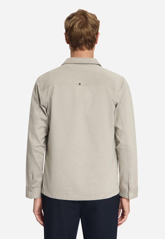Overshirt Full Button Melange Twill Effect