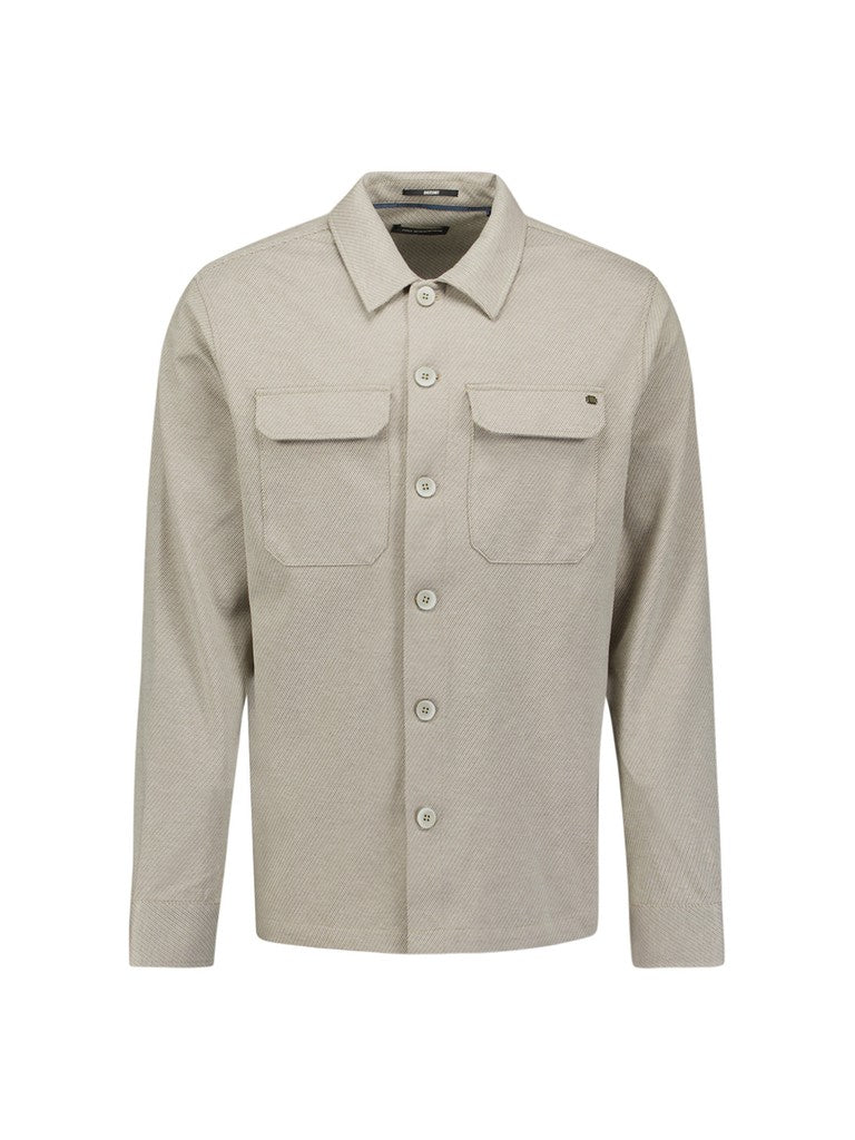 Overshirt Full Button Melange Twill Effect