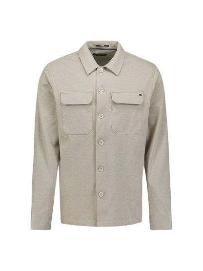 Overshirt Full Button Melange Twill Effect
