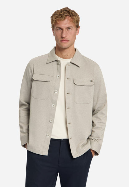 Overshirt Full Button Melange Twill Effect