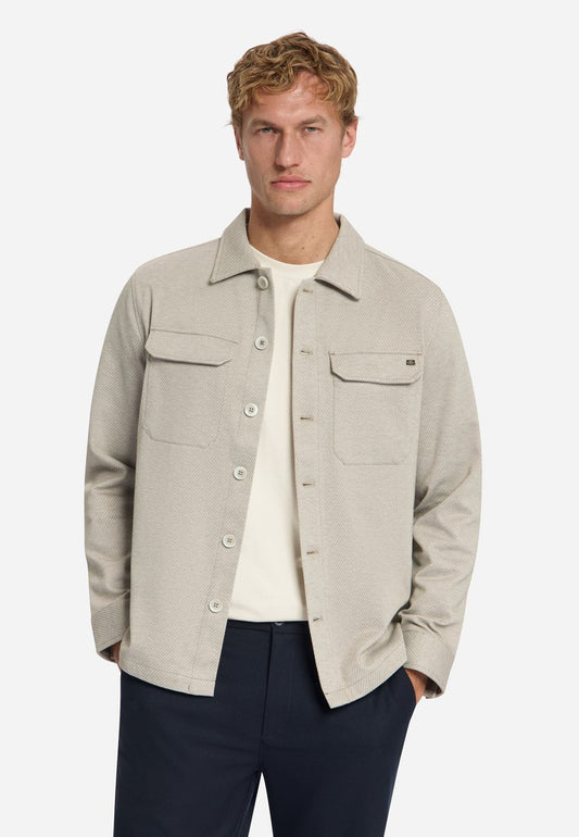 Overshirt Full Button Melange Twill Effect