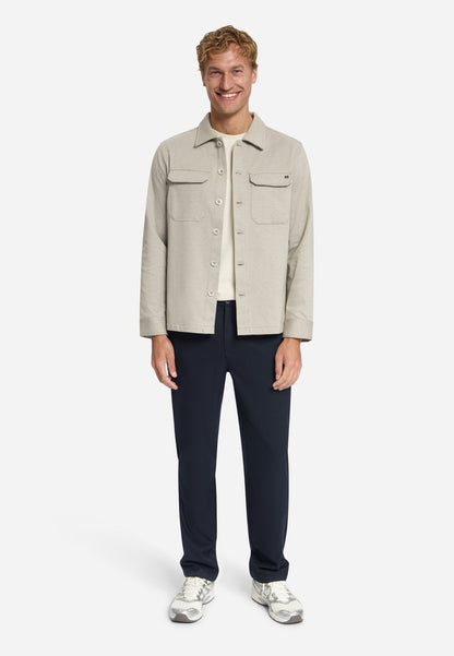 Overshirt Full Button Melange Twill Effect