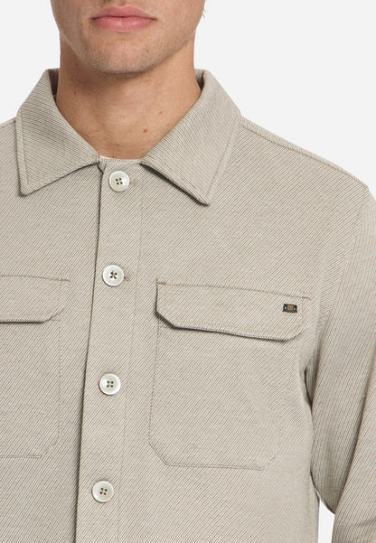 Overshirt Full Button Melange Twill Effect