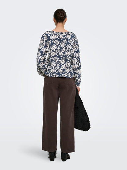 ONLZION STRYLA L/S BUTTON TOP WVN