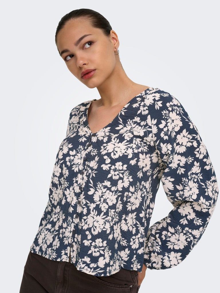 ONLZION STRYLA L/S BUTTON TOP WVN