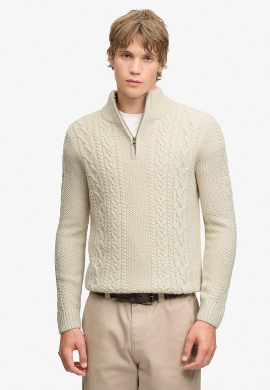 JACOB CABLE HALF ZIP KNIT