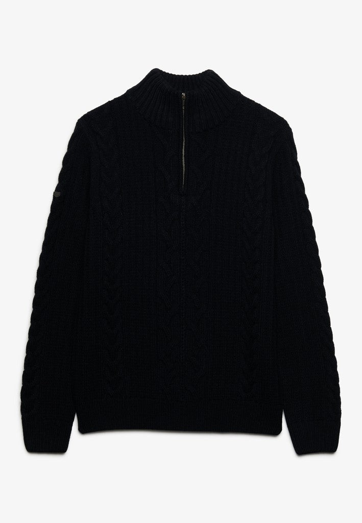JACOB CABLE HALF ZIP KNIT
