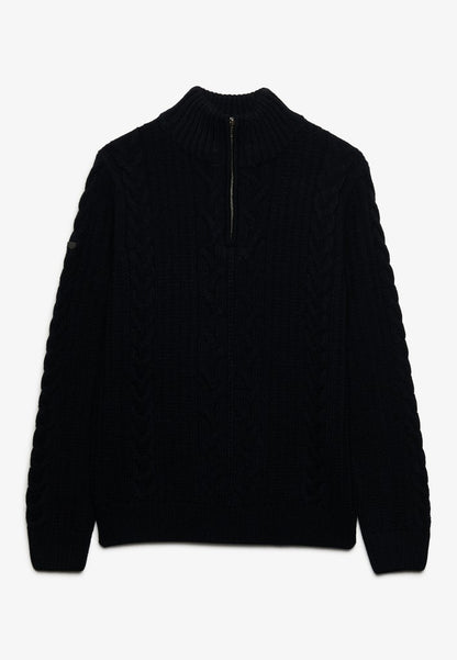 JACOB CABLE HALF ZIP KNIT