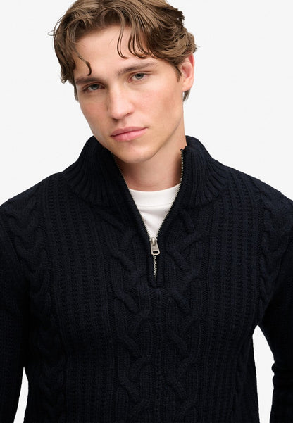 JACOB CABLE HALF ZIP KNIT