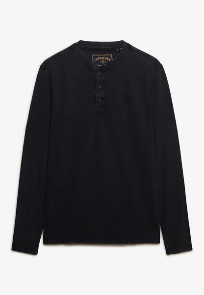 WAFFLE LONG SLEEVE HENLEY TOP