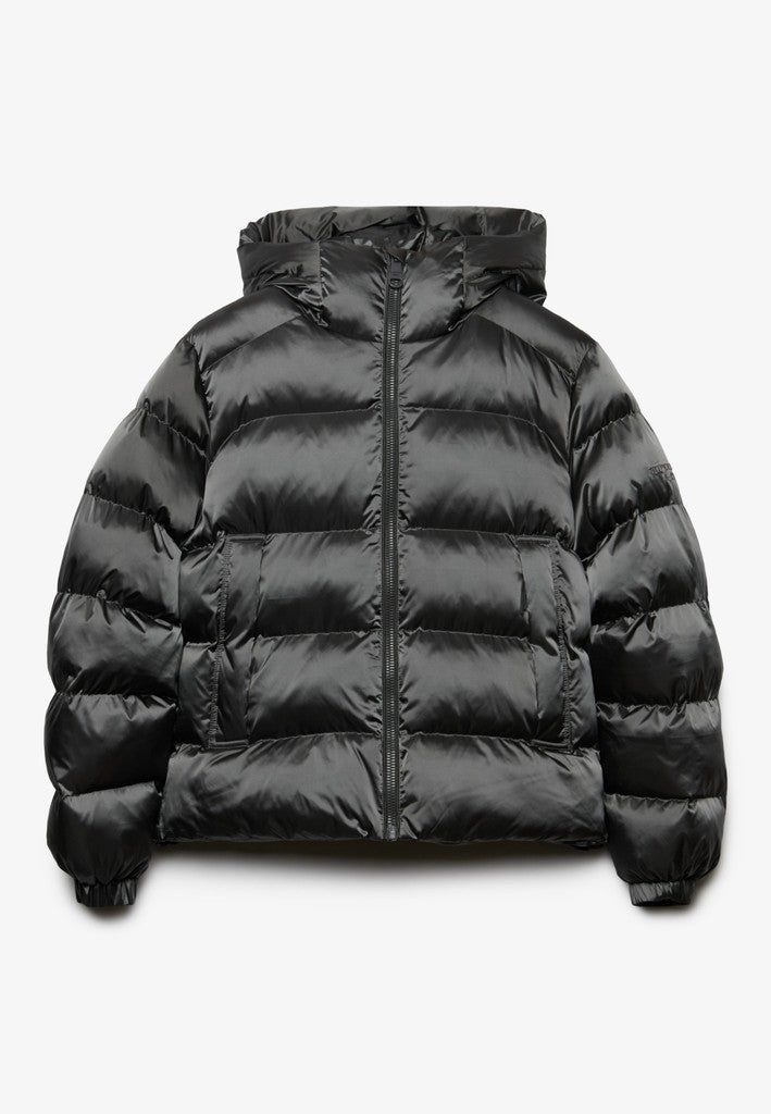 HOODED SHINE PUFFER JACKET