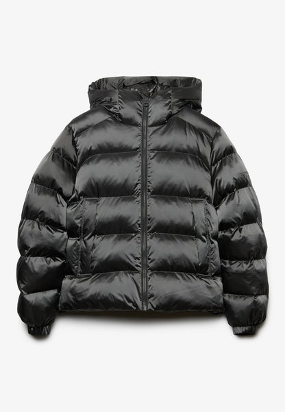 HOODED SHINE PUFFER JACKET