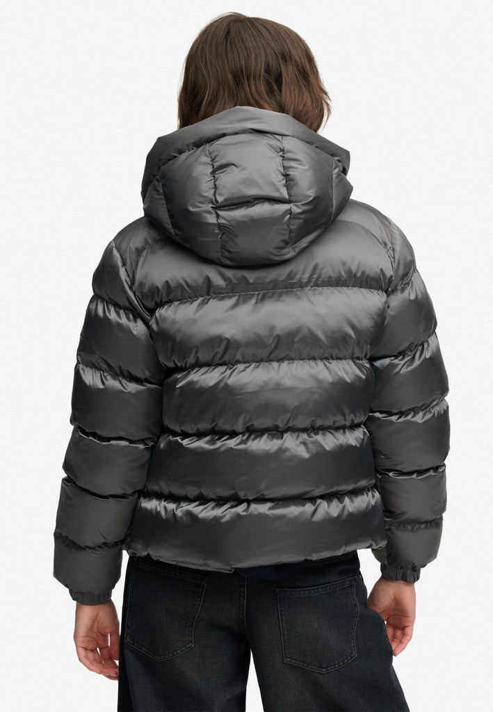 HOODED SHINE PUFFER JACKET
