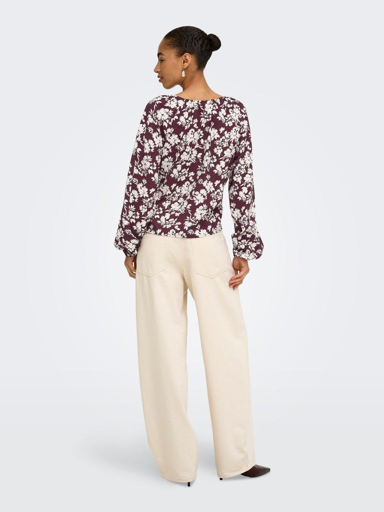 ONLZION STRYLA L/S BUTTON TOP WVN