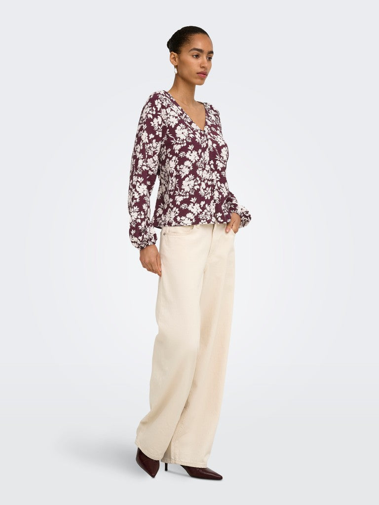 ONLZION STRYLA L/S BUTTON TOP WVN