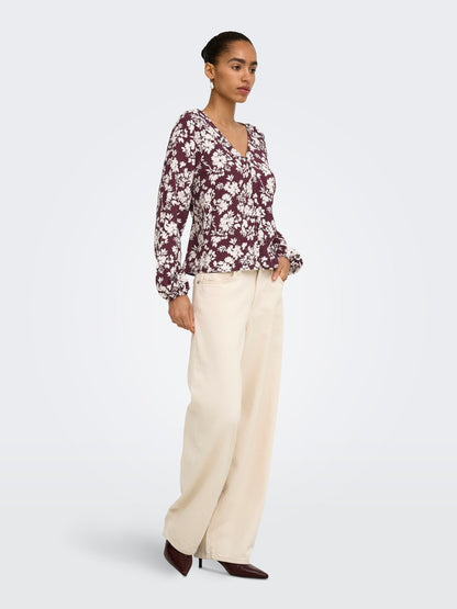 ONLZION STRYLA L/S BUTTON TOP WVN