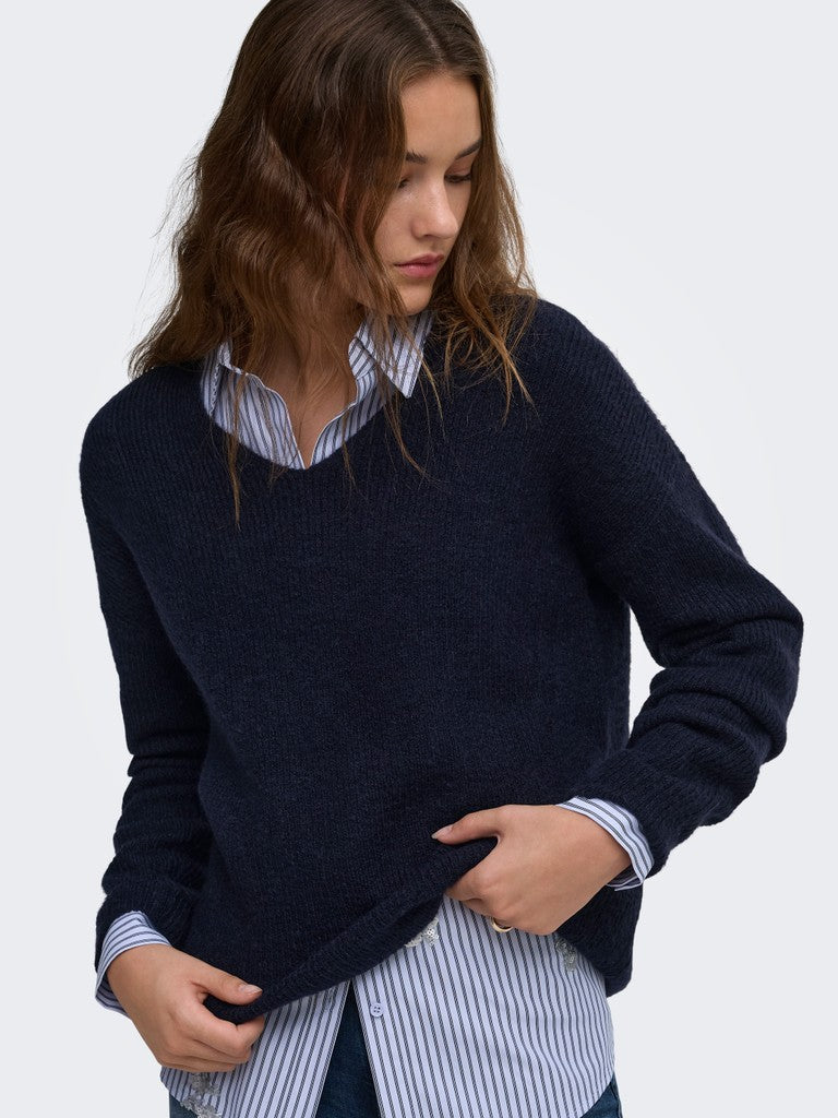 ONLCAMILLA V-NECK L/S PULLOVER KNT