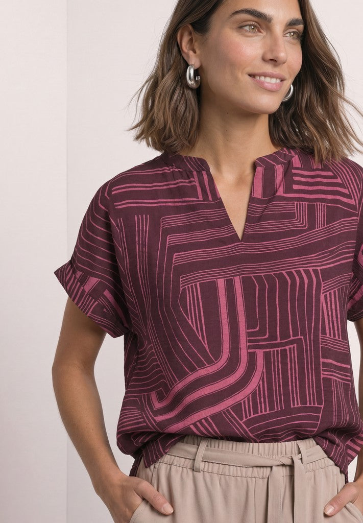 LTD QR printed mat-mix shirt w