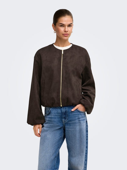 ONLSTINA L/S FAUX SUEDE BOMBER PNT