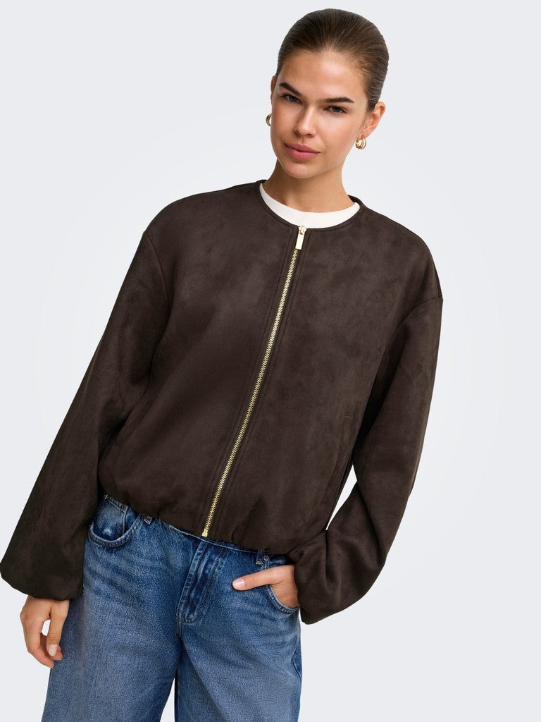 ONLSTINA L/S FAUX SUEDE BOMBER PNT