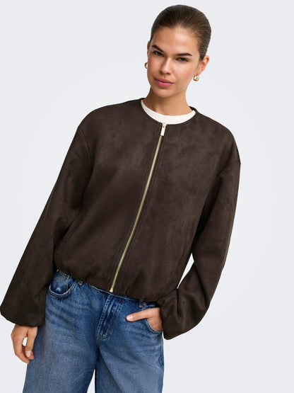 ONLSTINA L/S FAUX SUEDE BOMBER PNT