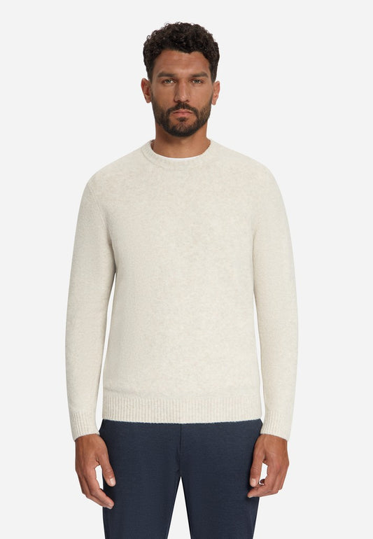 Pullover Crew Neck Melange Light Weight with Wool