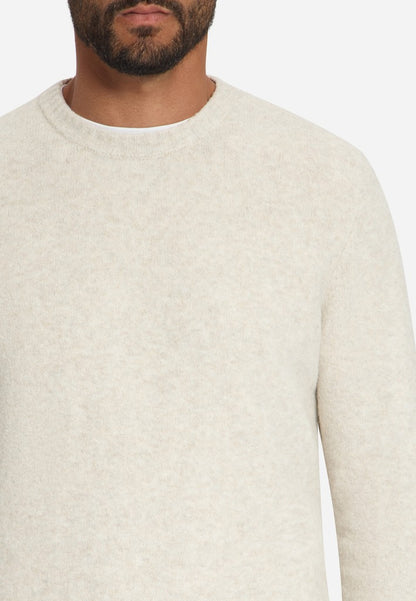 Pullover Crew Neck Melange Light Weight with Wool