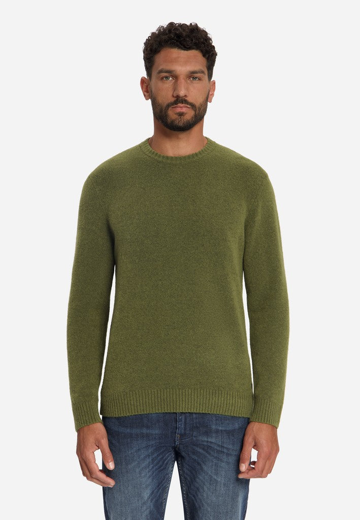Pullover Crew Neck Melange Light Weight with Wool
