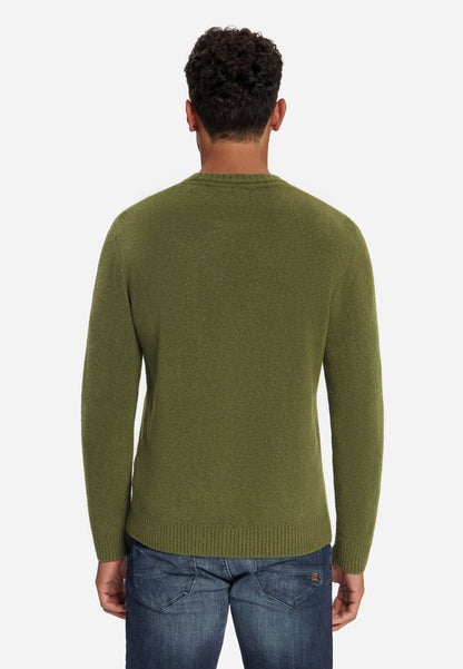 Pullover Crew Neck Melange Light Weight with Wool