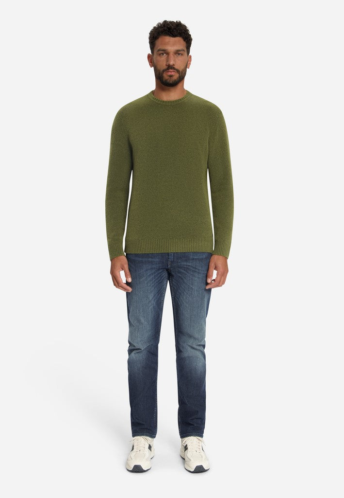 Pullover Crew Neck Melange Light Weight with Wool
