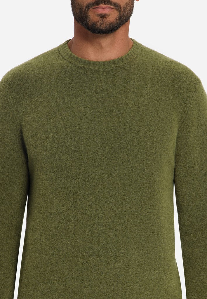 Pullover Crew Neck Melange Light Weight with Wool