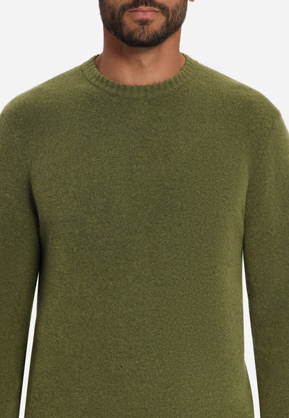Pullover Crew Neck Melange Light Weight with Wool
