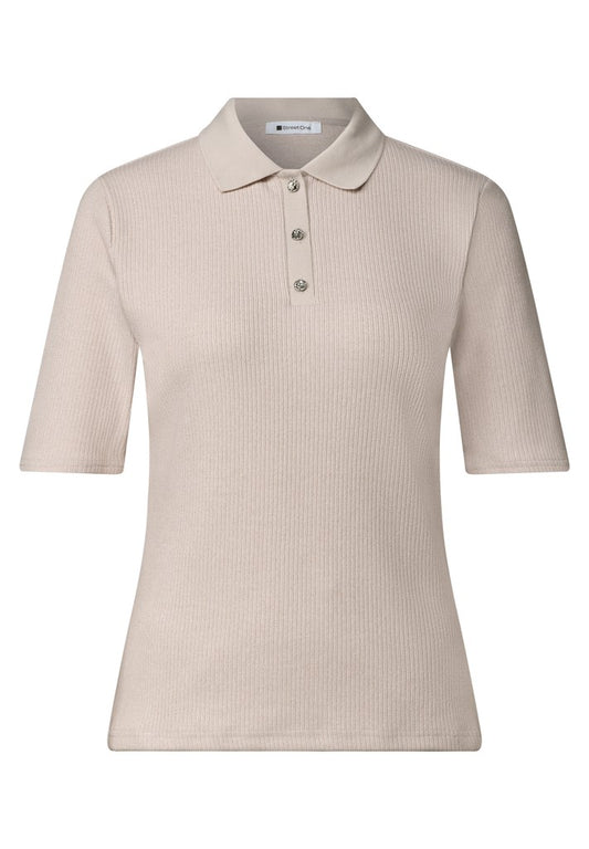 knit look rib polo w.deco butt